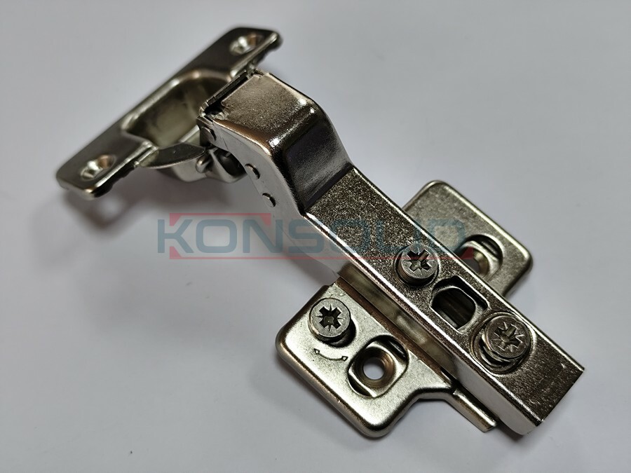 Soft-closing hinge, 30°, zinc clip, 3D