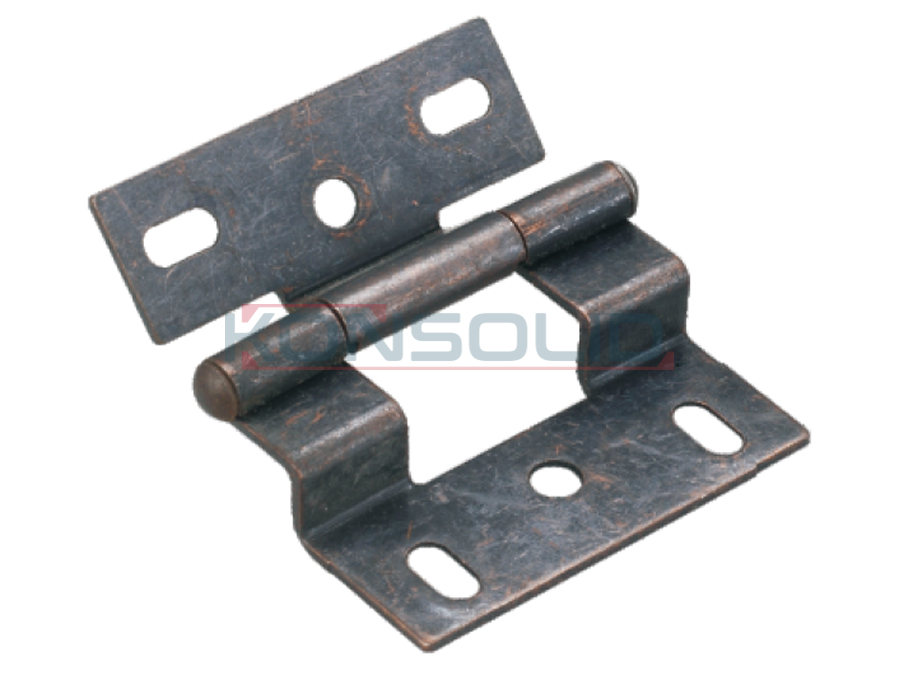 Surface-mount cabinet hinge (caravan hinge)