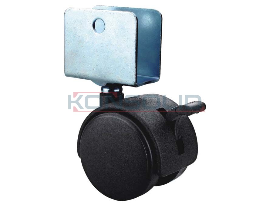 Castor, w/ U-canal, with brake