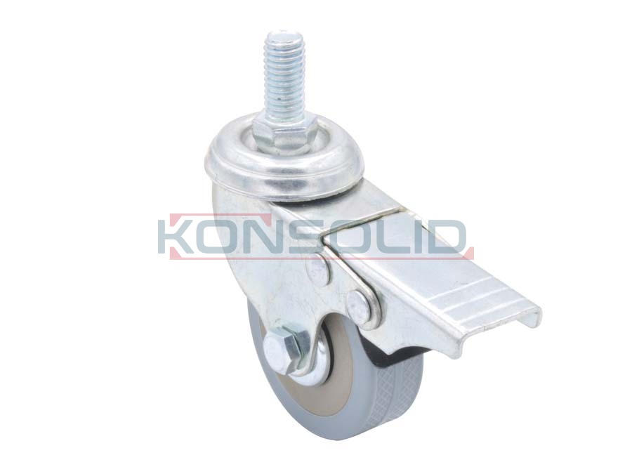 Castor, w/ thread, with brake