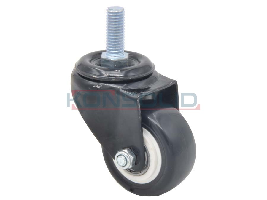 Steel castor, w/ thread