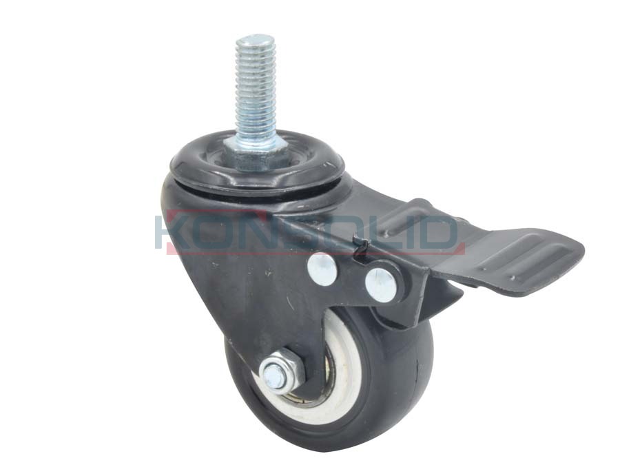 Castor, w/ thread, with brake