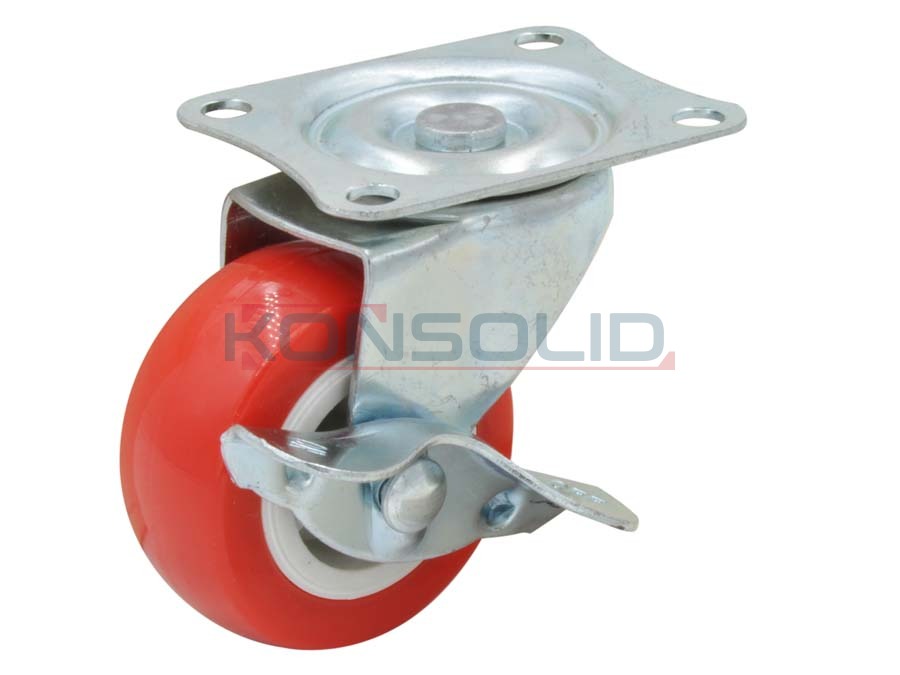 Rueda de acero, con placa y freno