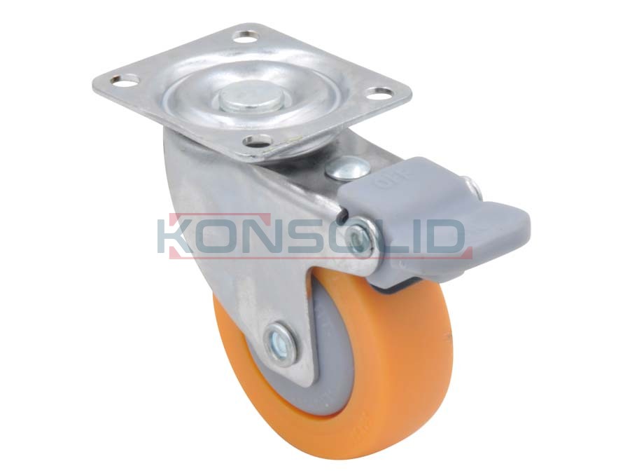 Rueda de acero, con placa y freno