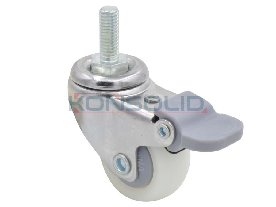 Rueda de acero, con rosca y freno