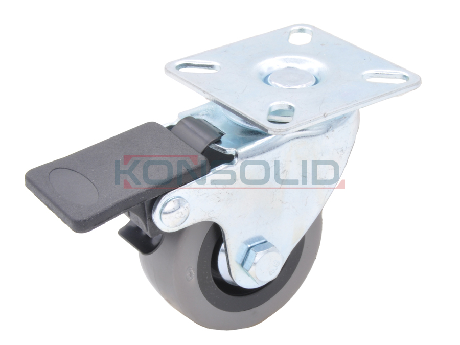 Rueda de acero, con placa y freno