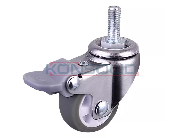 Castor, w/ thread, with brake