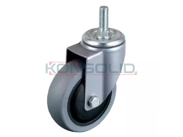 Steel castor, w/ thread