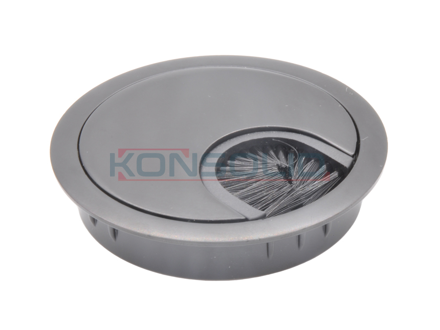 Cable channel (round), brush, zamak