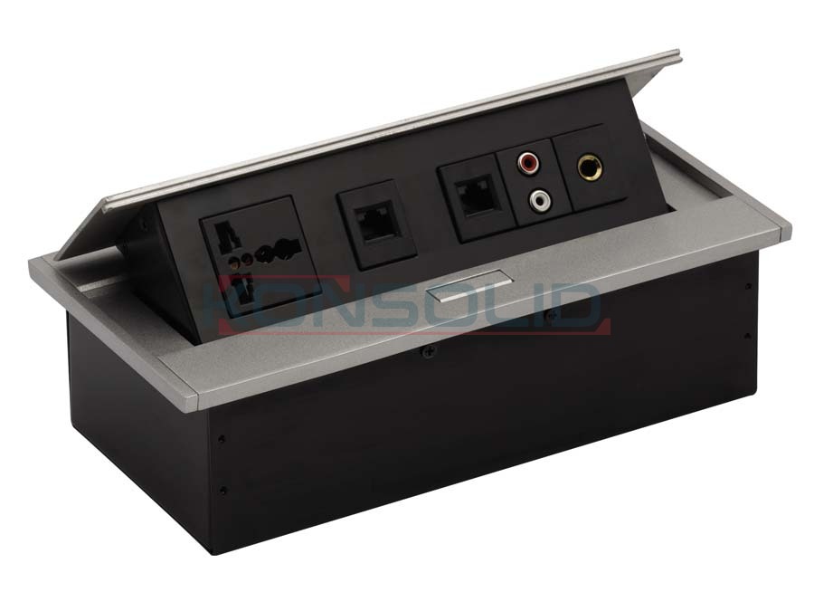 Hidden sockets block, table mount