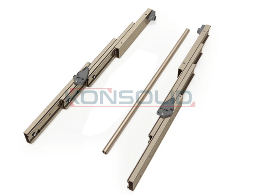 Pull out table top rail