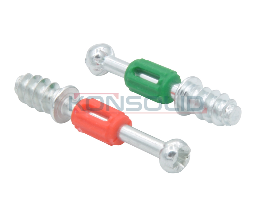 Dowel for eccentric, self tapping